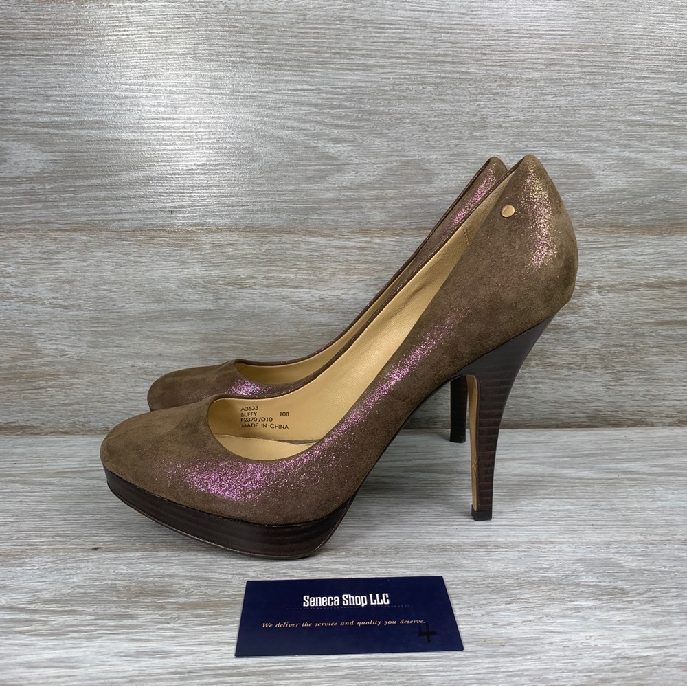 Coach Women’s Hologram Iridescent Buffy Platform Pumps Heels Size 10